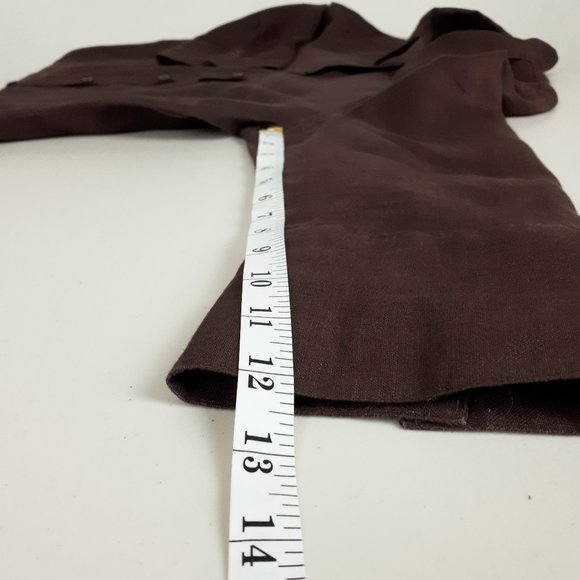 Alice Blue Button Down Brown Linen Tunic - Picture 6 of 15